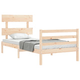 Cadre de lit sans matelas 90x200 cm bois massif