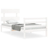 Bed frame without mattress white 90x200 cm solid wood