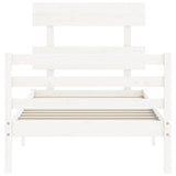 Bed frame without mattress white 90x200 cm solid wood