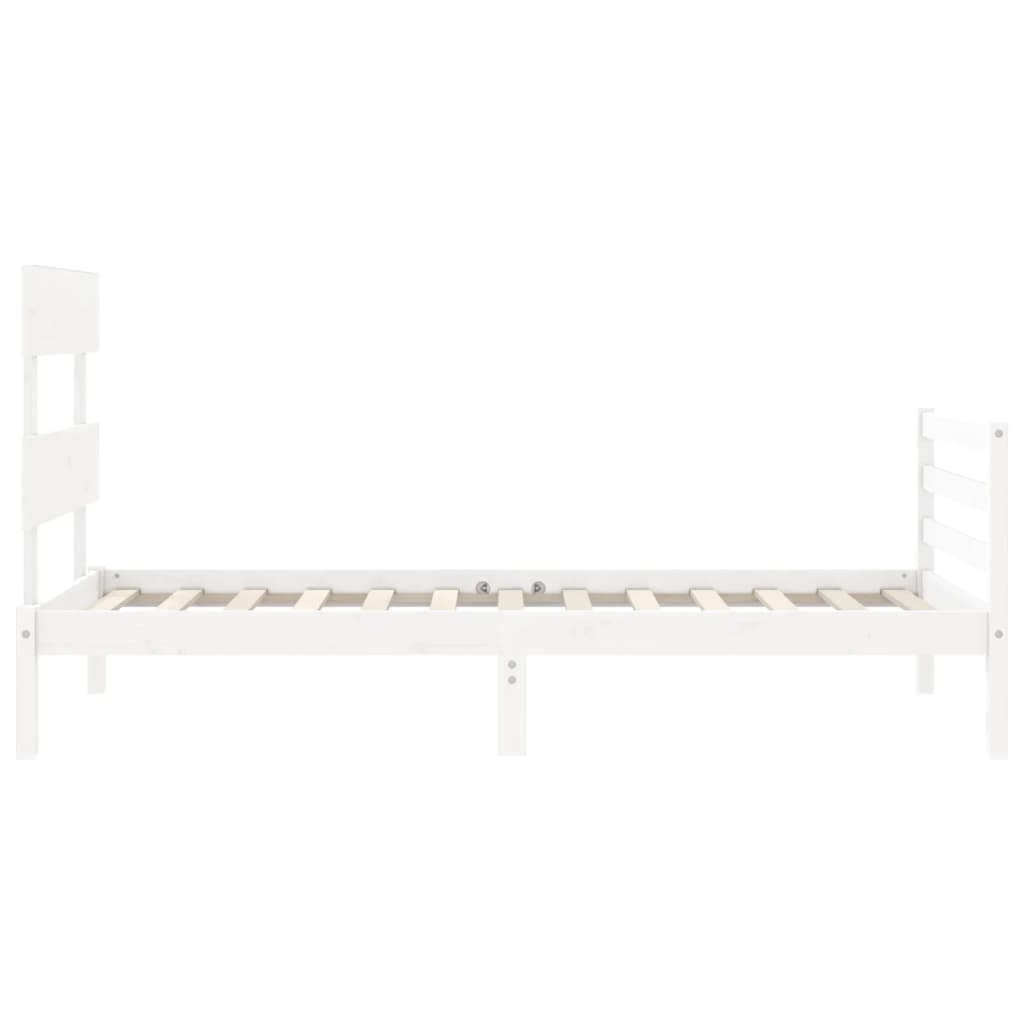 Bed frame without mattress white 90x200 cm solid wood