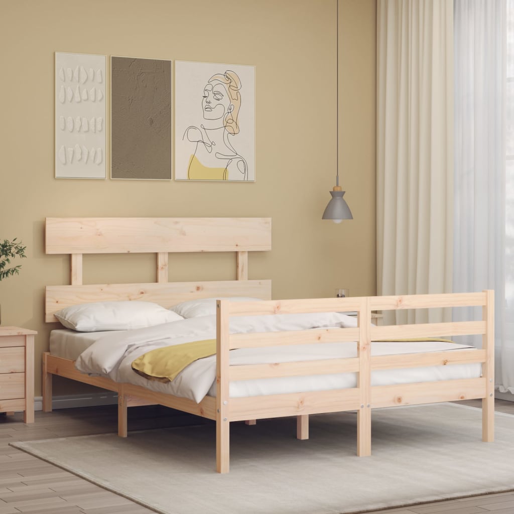 Cadre de lit sans matelas 120x200 cm bois massif