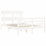 Cadre de lit sans matelas blanc 140x200 cm bois massif