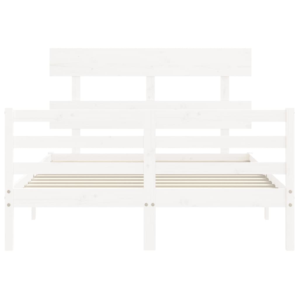 Cadre de lit sans matelas blanc 140x200 cm bois massif