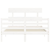 Cadre de lit sans matelas blanc 140x200 cm bois massif