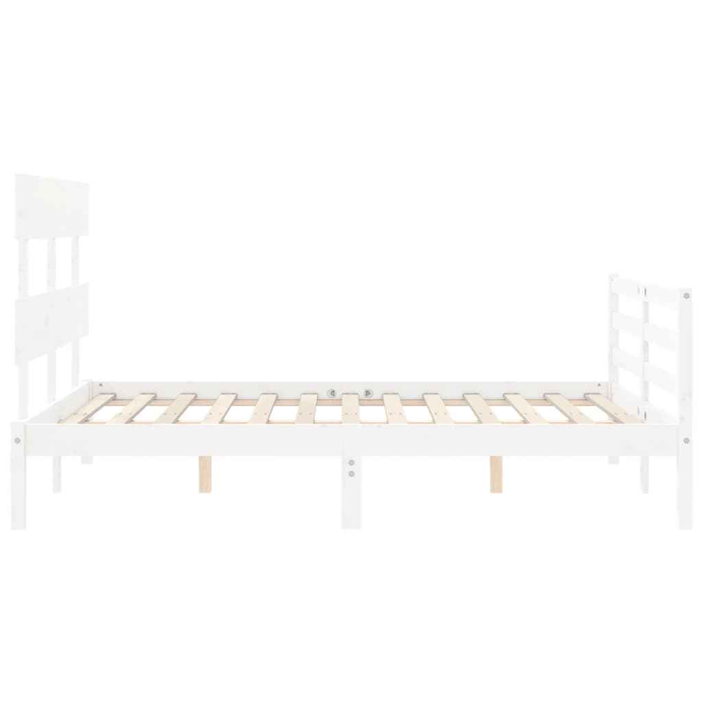 Cadre de lit sans matelas blanc 140x200 cm bois massif