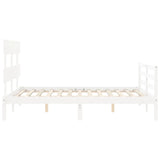 Cadre de lit sans matelas blanc 140x200 cm bois massif