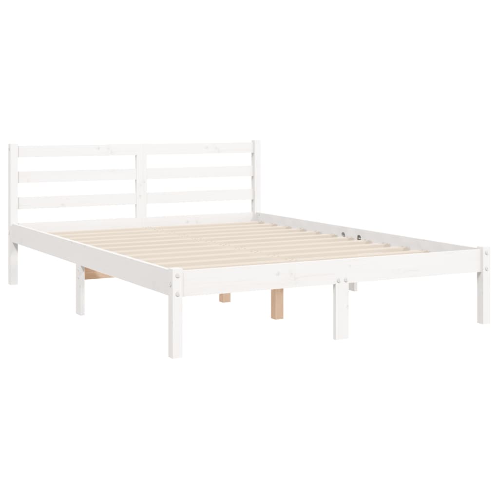 Cadre de lit sans matelas blanc 140x200 cm bois massif