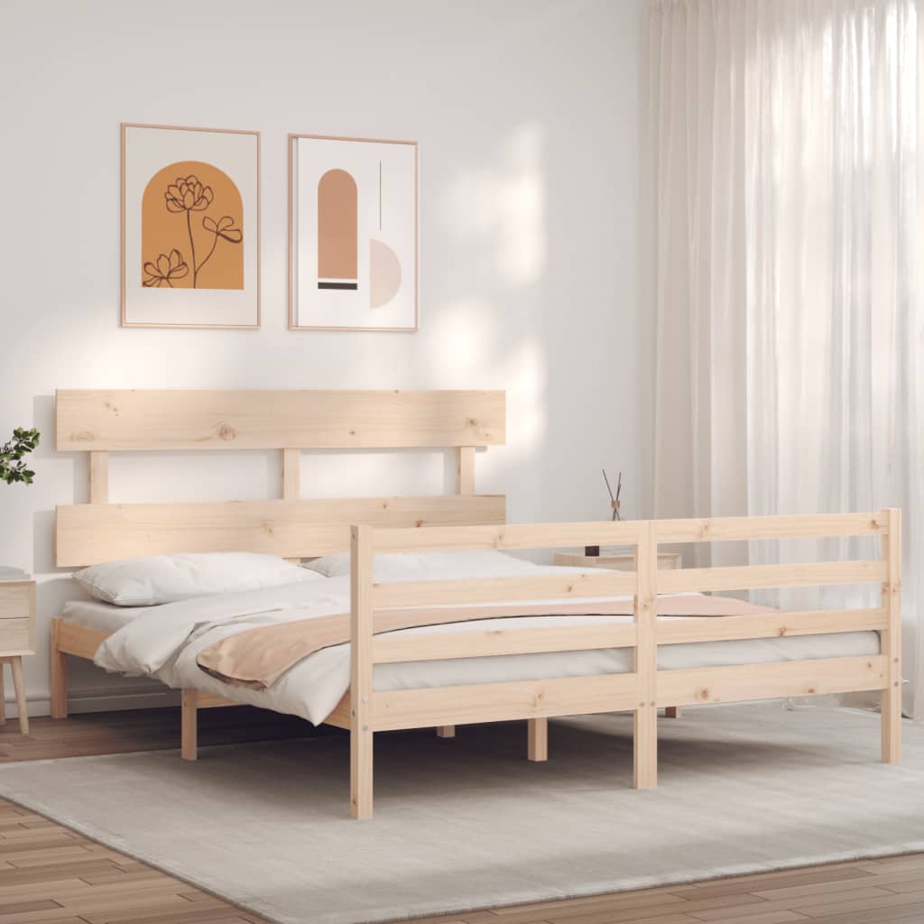 Bed frame without mattress 160x200 cm solid wood