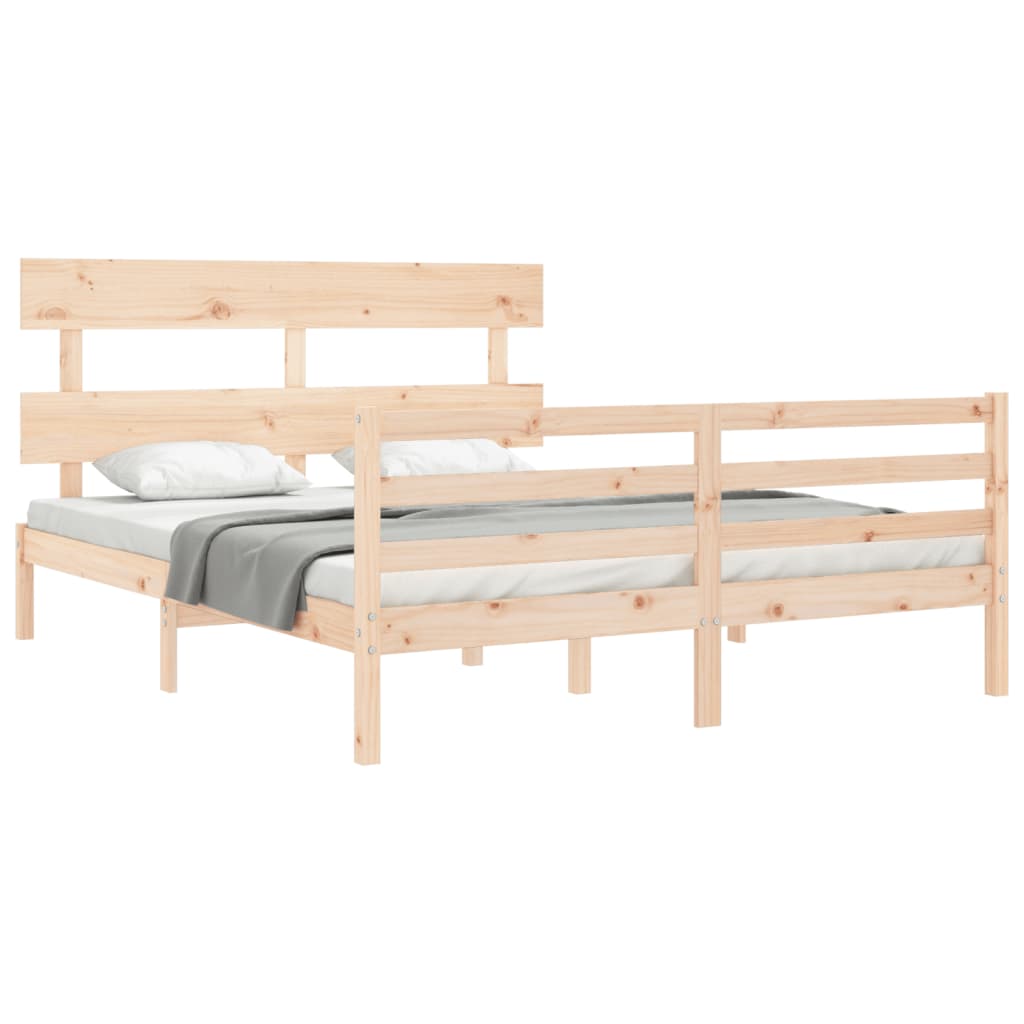 Bed frame without mattress 160x200 cm solid wood