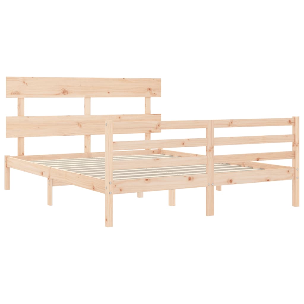 Bed frame without mattress 160x200 cm solid wood