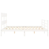 Cadre de lit sans matelas blanc 160x200 cm bois massif