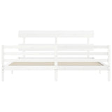 Cadre de lit sans matelas blanc bois massif