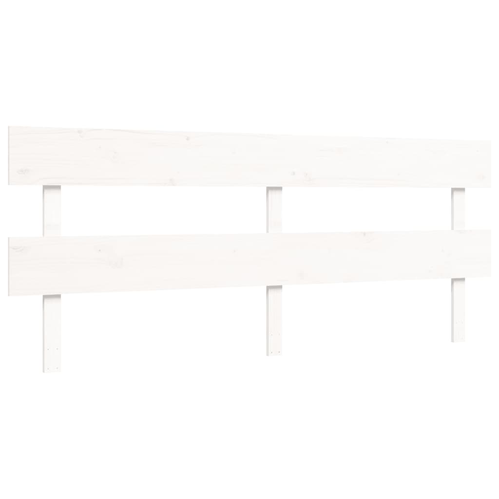 Cadre de lit sans matelas blanc bois massif