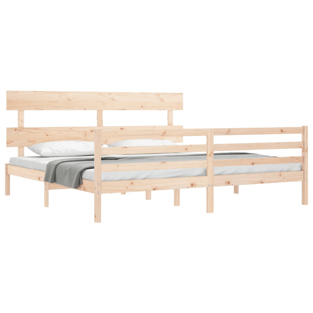 Cadre de lit sans matelas 200x200 cm bois massif