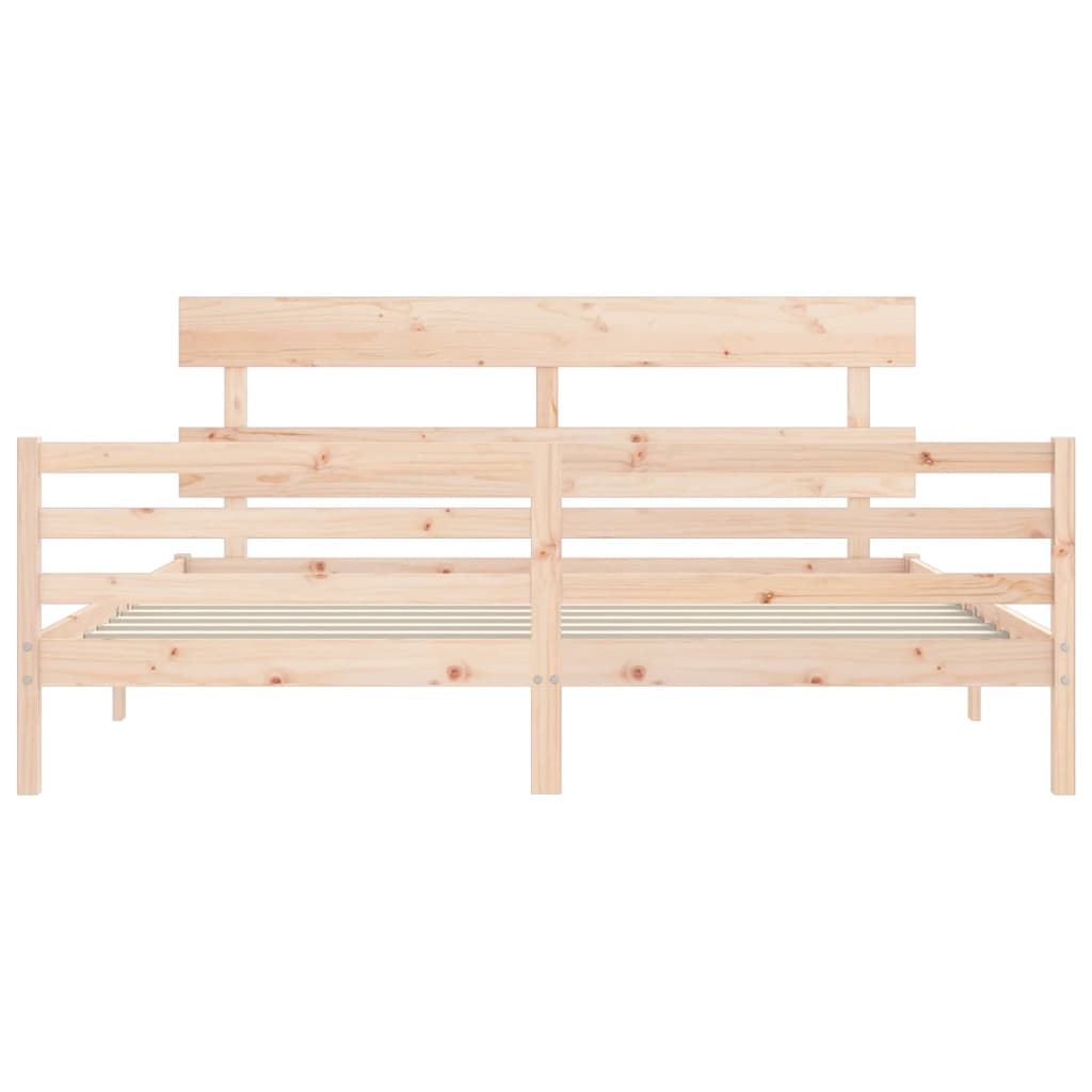 Cadre de lit sans matelas 200x200 cm bois massif