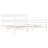 Cadre de lit sans matelas blanc 200x200 cm bois massif