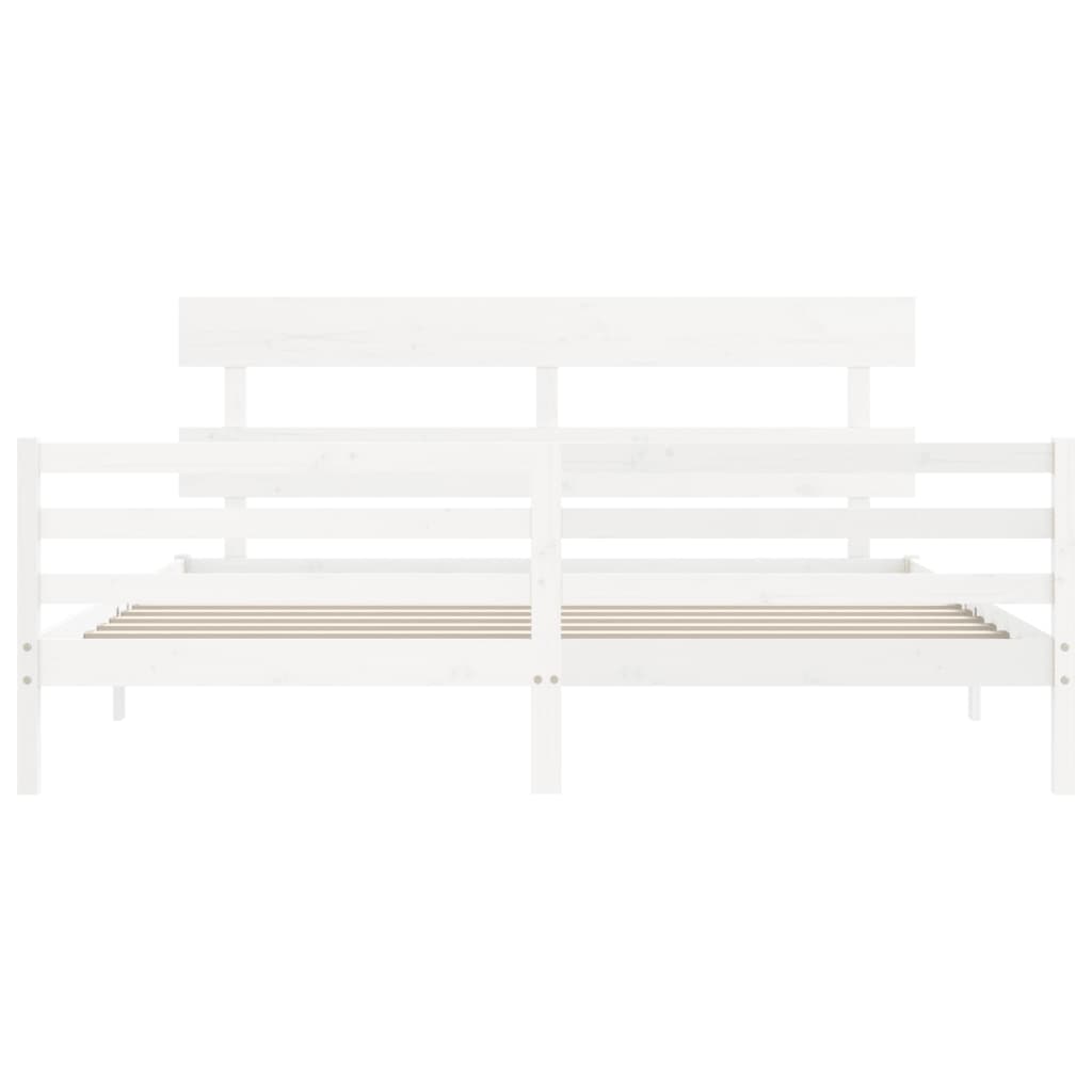 Cadre de lit sans matelas blanc 200x200 cm bois massif