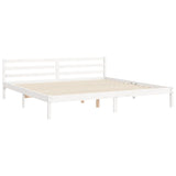 Cadre de lit sans matelas blanc 200x200 cm bois massif