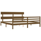 Cadre de lit sans matelas marron miel 200x200 cm bois massif