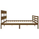 Cadre de lit sans matelas marron miel 200x200 cm bois massif