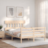 Bed frame without mattress 140x190 cm solid wood