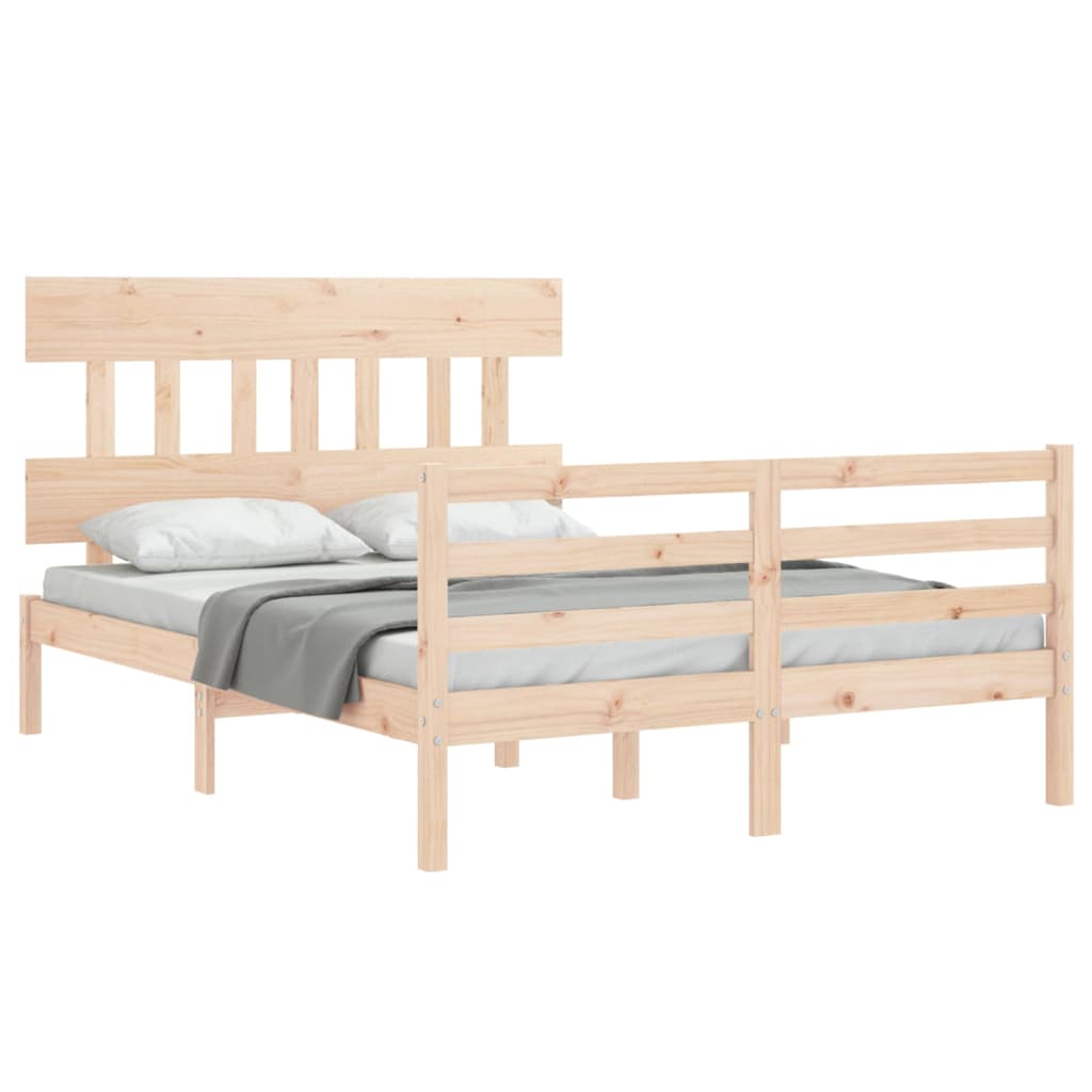 Bed frame without mattress 140x190 cm solid wood