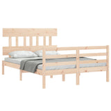 Bed frame without mattress 140x190 cm solid wood