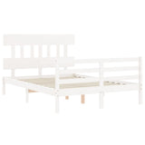 Cadre de lit sans matelas blanc 140x190 cm bois massif