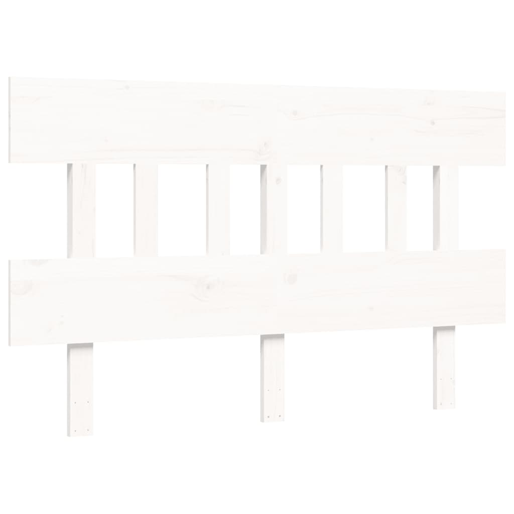 Cadre de lit sans matelas blanc 140x190 cm bois massif