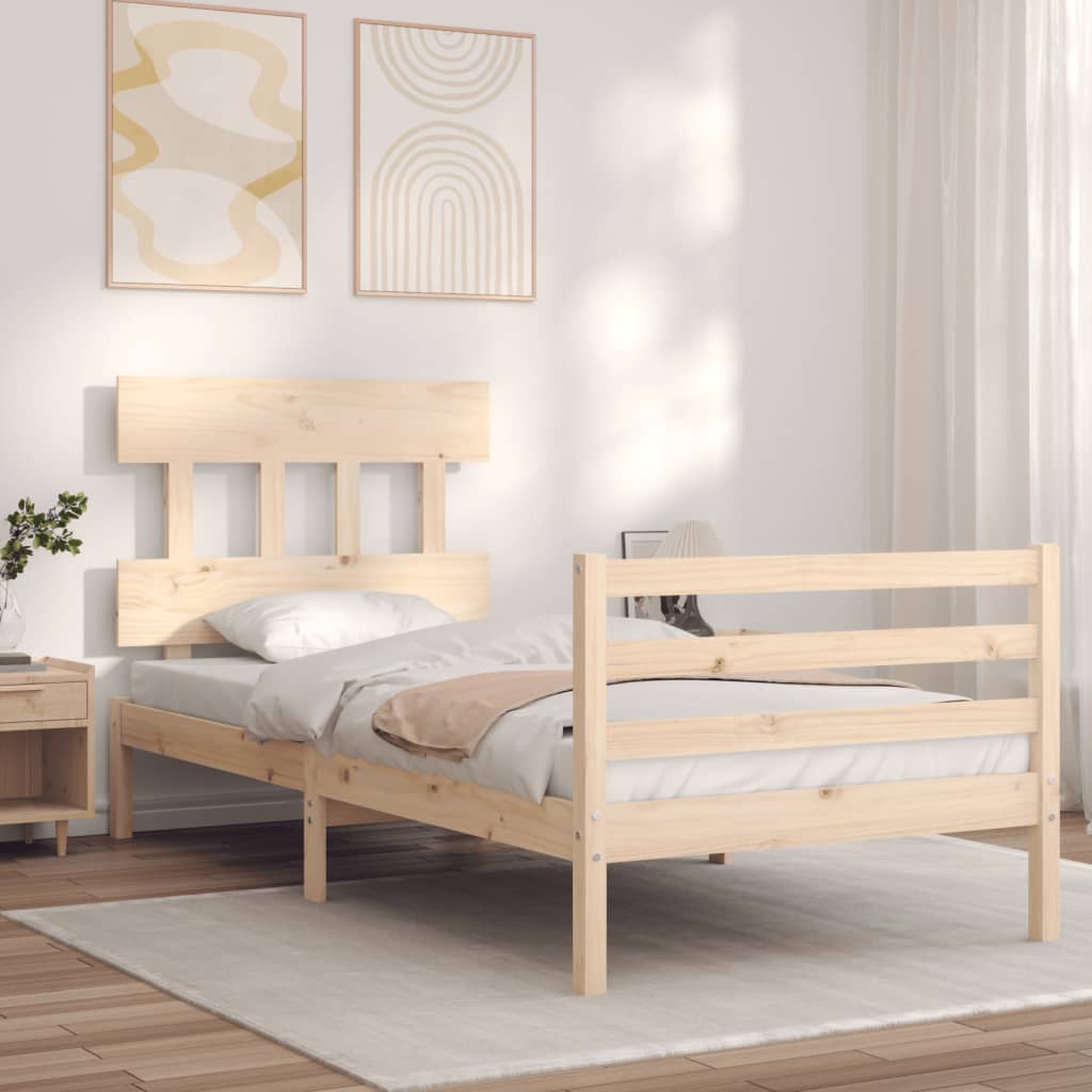 Cadre de lit sans matelas 90x200 cm bois massif