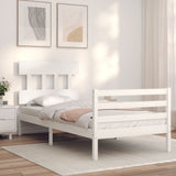 Cadre de lit sans matelas blanc 90x200 cm bois massif