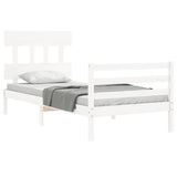 Cadre de lit sans matelas blanc 90x200 cm bois massif