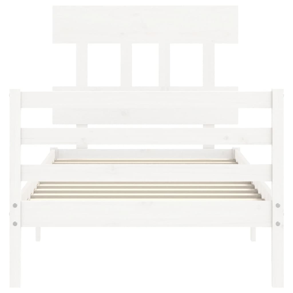 Cadre de lit sans matelas blanc 90x200 cm bois massif