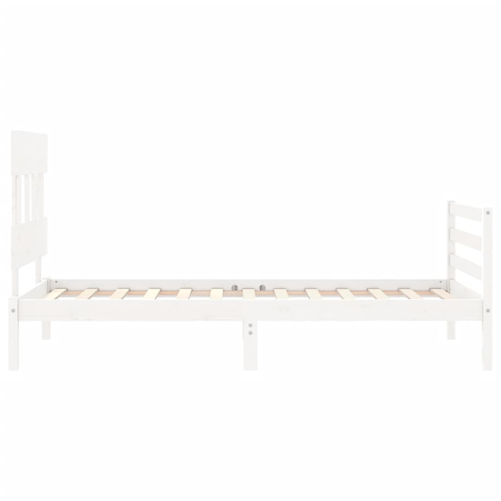 Cadre de lit sans matelas blanc 90x200 cm bois massif