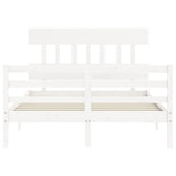 Cadre de lit sans matelas blanc 120x200 cm bois massif