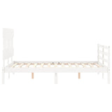 Cadre de lit sans matelas blanc 120x200 cm bois massif