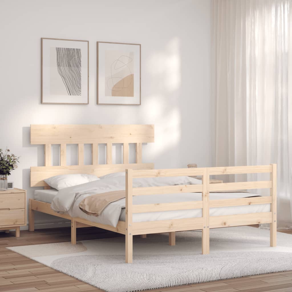 Cadre de lit sans matelas 140x200 cm bois massif