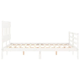 Cadre de lit sans matelas blanc bois de pin massif