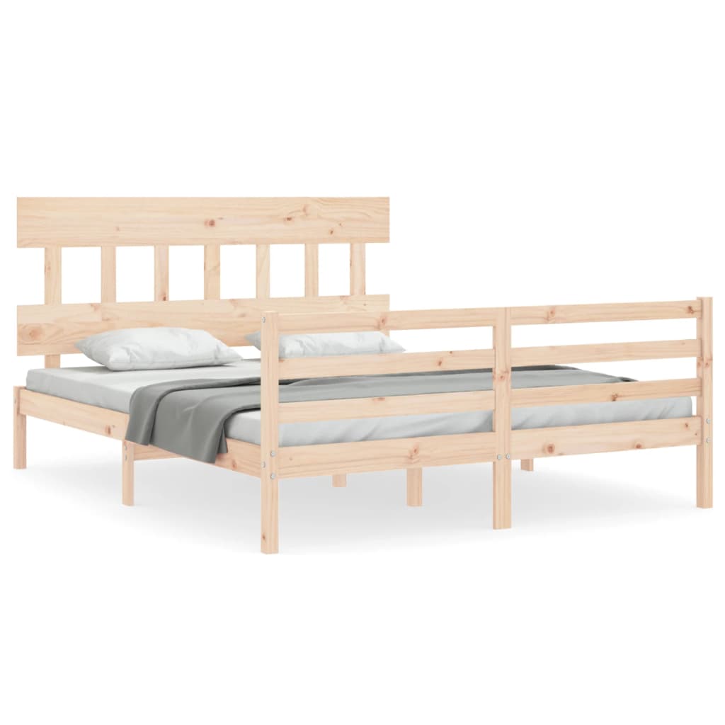 Bed frame without mattress 160x200 cm solid wood