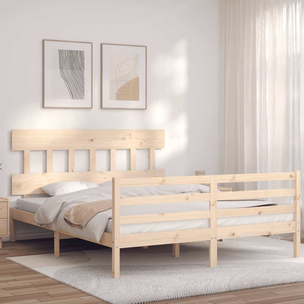 Bed frame without mattress 160x200 cm solid wood