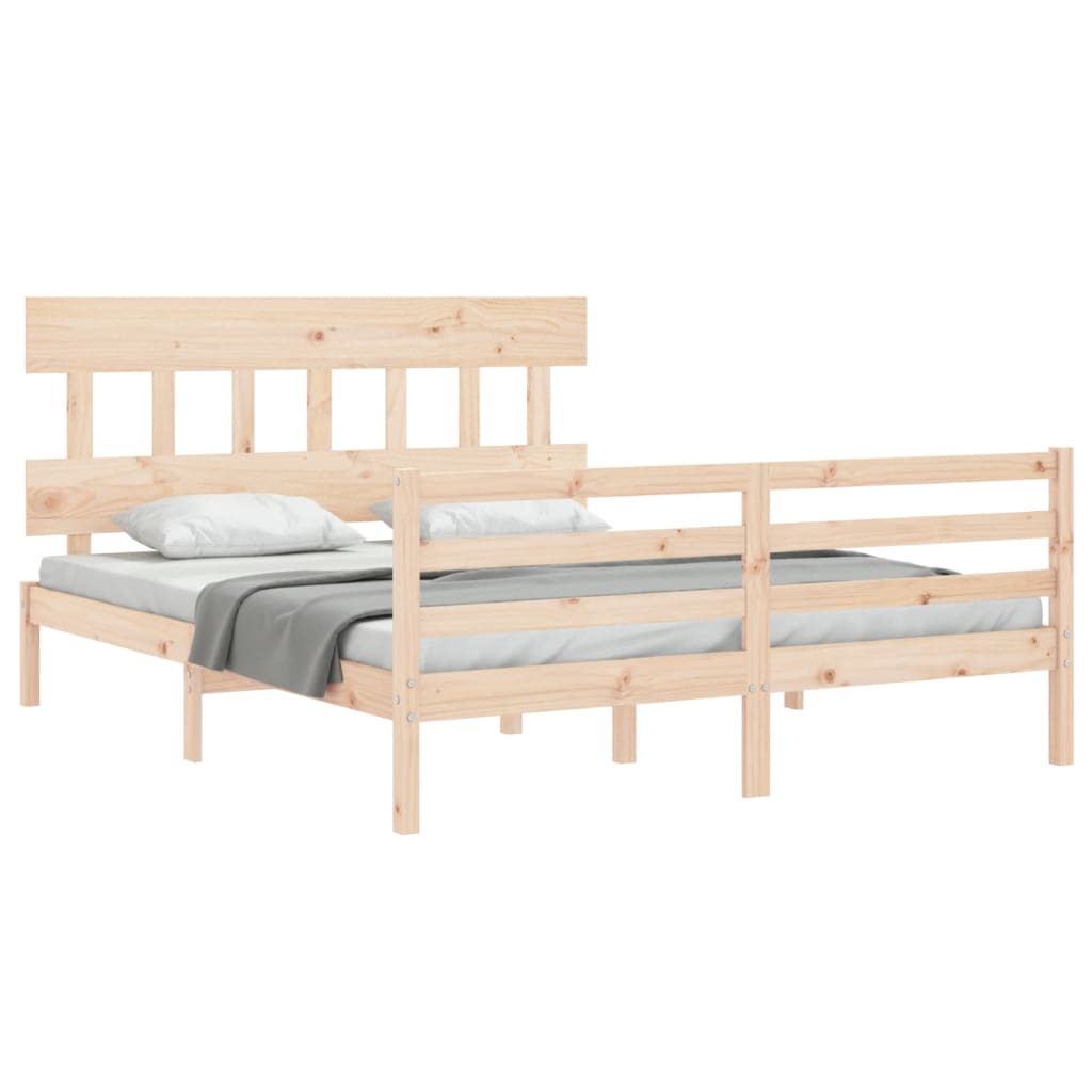 Bed frame without mattress 160x200 cm solid wood