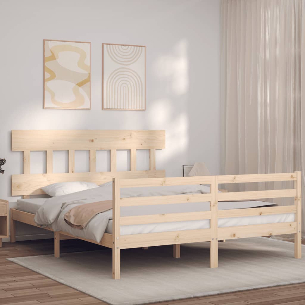 Bed frame without mattress 160x200 cm solid wood