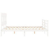 Cadre de lit sans matelas blanc 160x200 cm bois massif