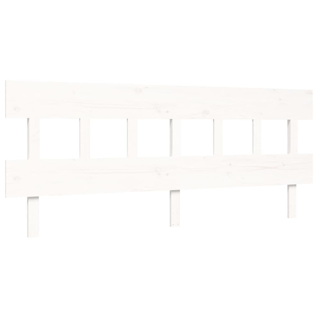 Cadre de lit sans matelas blanc bois massif