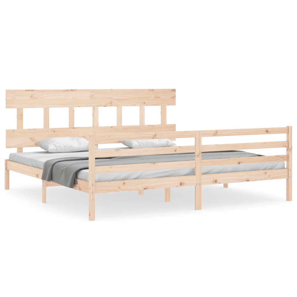 Bed frame without mattress 200x200 cm solid wood