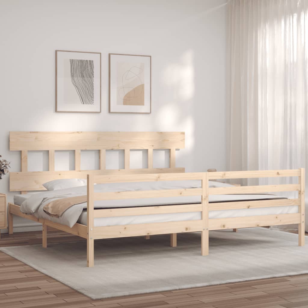 Bed frame without mattress 200x200 cm solid wood