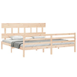 Bed frame without mattress 200x200 cm solid wood