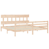 Bed frame without mattress 200x200 cm solid wood