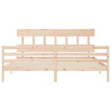 Bed frame without mattress 200x200 cm solid wood