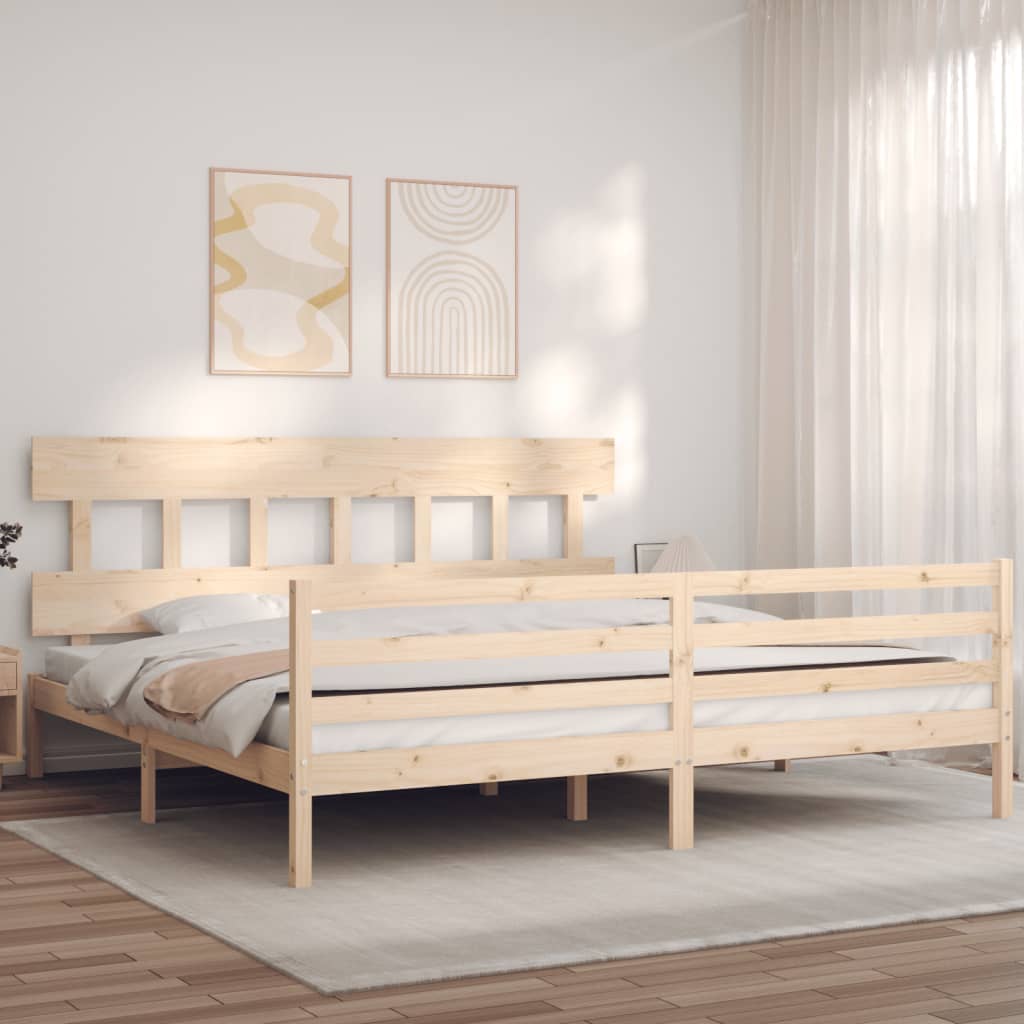 Bed frame without mattress 200x200 cm solid wood